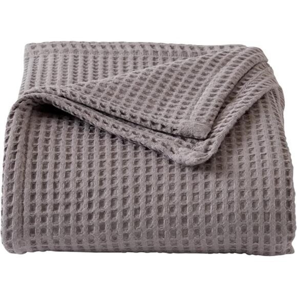 100% Cotton Waffle Weave Bed Blanket | Soft, Breathable, and Lightweight Blanket - Picture 1 of 8